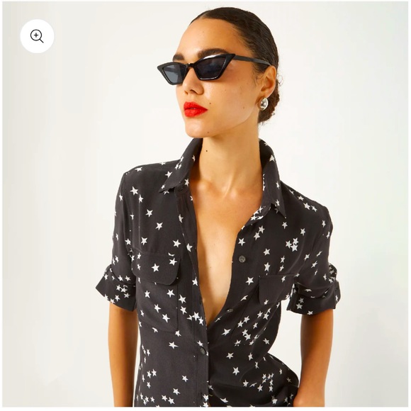 Equipment Tops - Equipment Slim Signature Star Print Silk Shirt $280